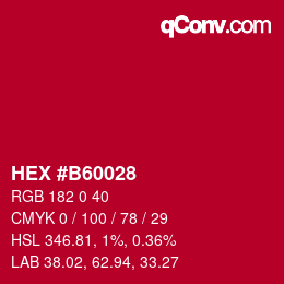 Color code: HEX #B60028 | qconv.com