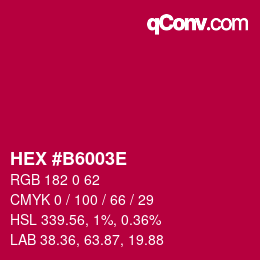Color code: HEX #B6003E | qconv.com