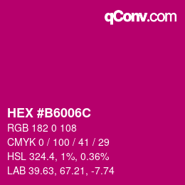 Color code: HEX #B6006C | qconv.com