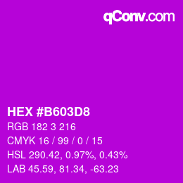 カラーコード: HEX #B603D8 | qconv.com