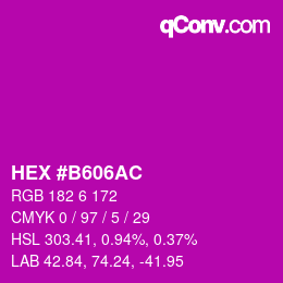 Color code: HEX #B606AC | qconv.com