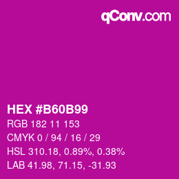 Color code: HEX #B60B99 | qconv.com