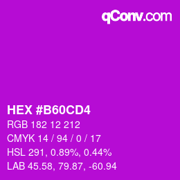 Color code: HEX #B60CD4 | qconv.com