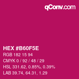 Color code: HEX #B60F5E | qconv.com