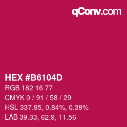 Color code: HEX #B6104D | qconv.com