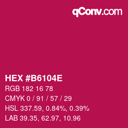 Color code: HEX #B6104E | qconv.com