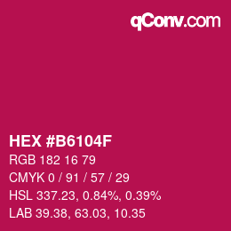 Color code: HEX #B6104F | qconv.com
