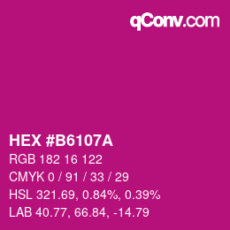 Color code: HEX #B6107A | qconv.com