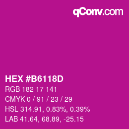 Color code: HEX #B6118D | qconv.com
