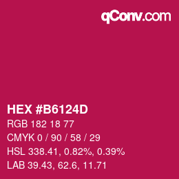Color code: HEX #B6124D | qconv.com