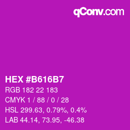 Color code: HEX #B616B7 | qconv.com