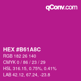 Color code: HEX #B61A8C | qconv.com