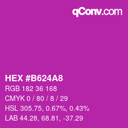 カラーコード: HEX #B624A8 | qconv.com