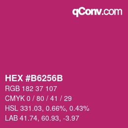 Color code: HEX #B6256B | qconv.com