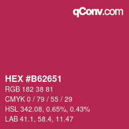 カラーコード: HEX #B62651 | qconv.com