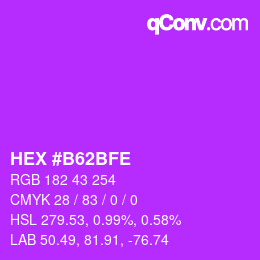 颜色代码: HEX #B62BFE | qconv.com