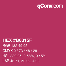 Color code: HEX #B6315F | qconv.com