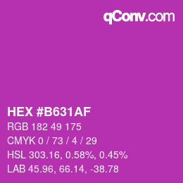 Color code: HEX #B631AF | qconv.com