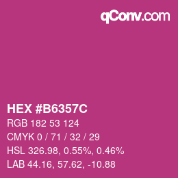 Farbcode: HEX #B6357C | qconv.com