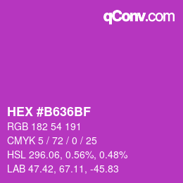 Color code: HEX #B636BF | qconv.com