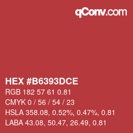 Farbcode: HEX #B6393DCE | qconv.com