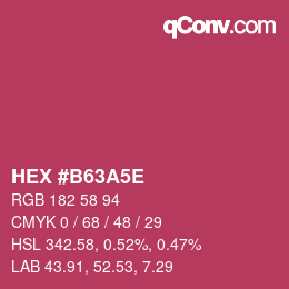 Color code: HEX #B63A5E | qconv.com