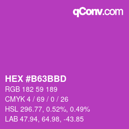 カラーコード: HEX #B63BBD | qconv.com