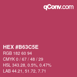 カラーコード: HEX #B63C5E | qconv.com