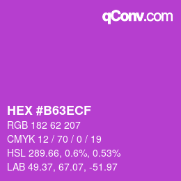 颜色代码: HEX #B63ECF | qconv.com