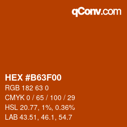 カラーコード: HEX #B63F00 | qconv.com