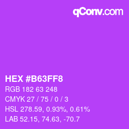 Color code: HEX #B63FF8 | qconv.com