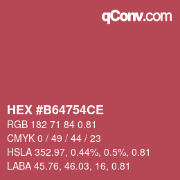 カラーコード: HEX #B64754CE | qconv.com