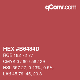 Color code: HEX #B6484D | qconv.com