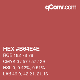 Farbcode: HEX #B64E4E | qconv.com