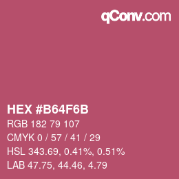 カラーコード: HEX #b64f6b | qconv.com