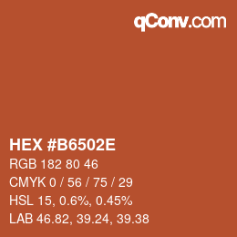 Color code: HEX #B6502E | qconv.com