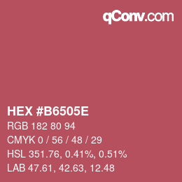 Color code: HEX #B6505E | qconv.com