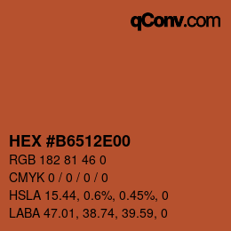 Color code: HEX #B6512E00 | qconv.com
