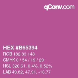 カラーコード: HEX #B65394 | qconv.com