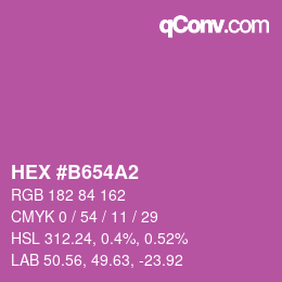 Farbcode: HEX #B654A2 | qconv.com
