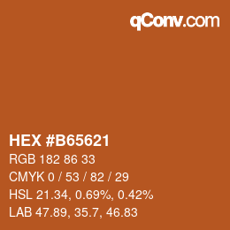 Color code: HEX #B65621 | qconv.com
