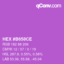 カラーコード: HEX #B658CE | qconv.com