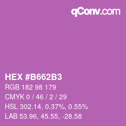 カラーコード: HEX #B662B3 | qconv.com
