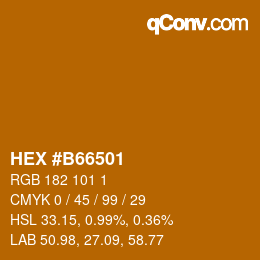 颜色代码: HEX #B66501 | qconv.com
