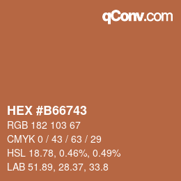 Color code: HEX #B66743 | qconv.com