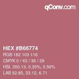 Color code: HEX #B66774 | qconv.com