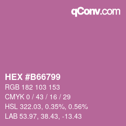 颜色代码: HEX #B66799 | qconv.com
