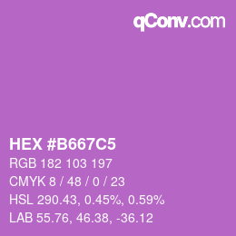 カラーコード: HEX #B667C5 | qconv.com
