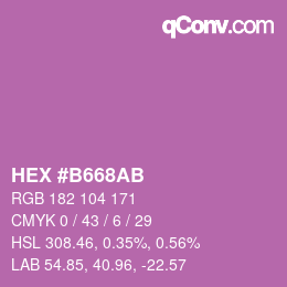颜色代码: HEX #B668AB | qconv.com