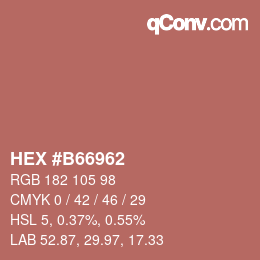 Color code: HEX #B66962 | qconv.com